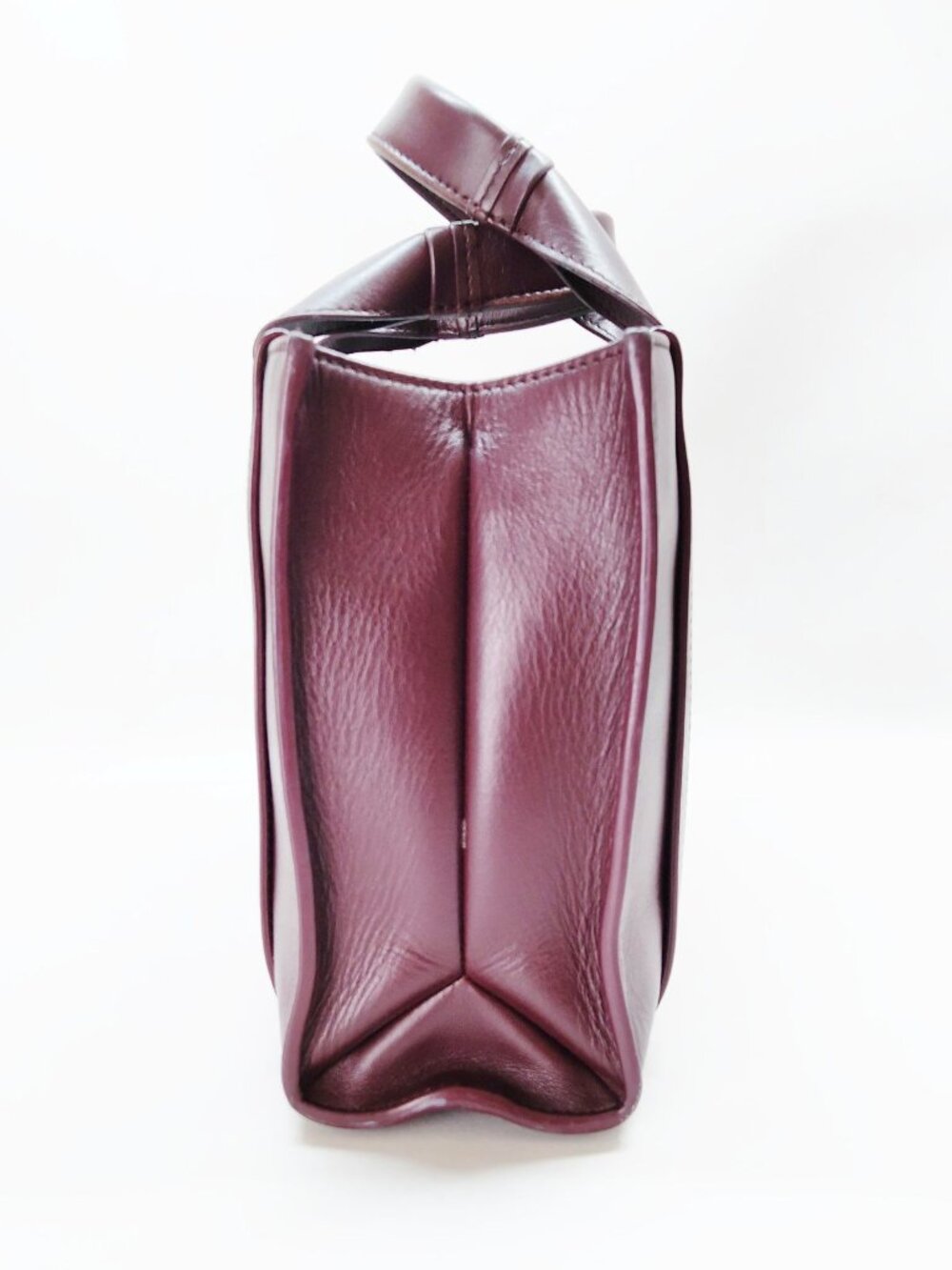 Chloé Small Woody Leather Tote Bag in Burgundy / Plum - Picture 5 of 10